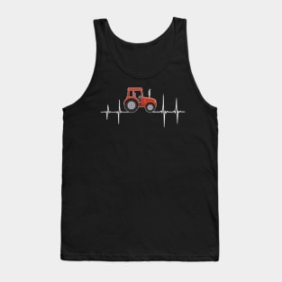 Tractor Heartbeat Farmer Pulse Tank Top